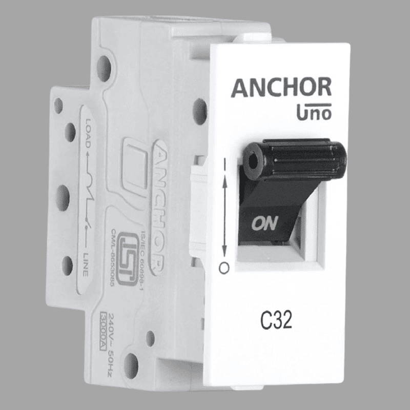 Anchor Roma Plus MCB, 16A SP 'C' Type UNO Mini Modular MCB, 89982