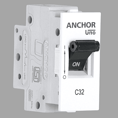 Anchor Roma Plus MCB, 25A SP 'C' Type UNO Mini Modular MCB, 89984