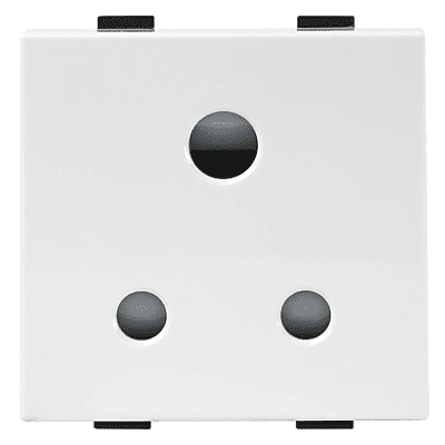 Anchor Roma Plus Socket, 3 Pin Round, 6A, 2 Module, 289330 (ISI) (Set of 10)