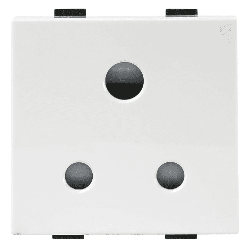Anchor Roma Plus Socket, 3 Pin Round, 6A, 2 Module, 289330 (ISI) (Set of 10)