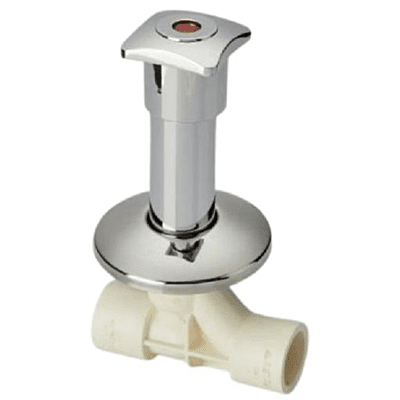 Astral Concealed Valve-Swept Type (Chrome Plated) Square, 20mm, 3/4" Inch, (short), CPVC Fittings