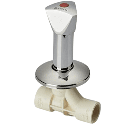 Astral Concealed Valve-Swept Type (Chrome Plated) Triagle, 20mm, 3/4" Inch, (short), CPVC Fittings