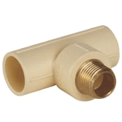 SDR 9 Pipe & Fitting, 25*15mm, 1*1/2 Tee Brass, Life Line C-PVC Hot and Cold Water System 